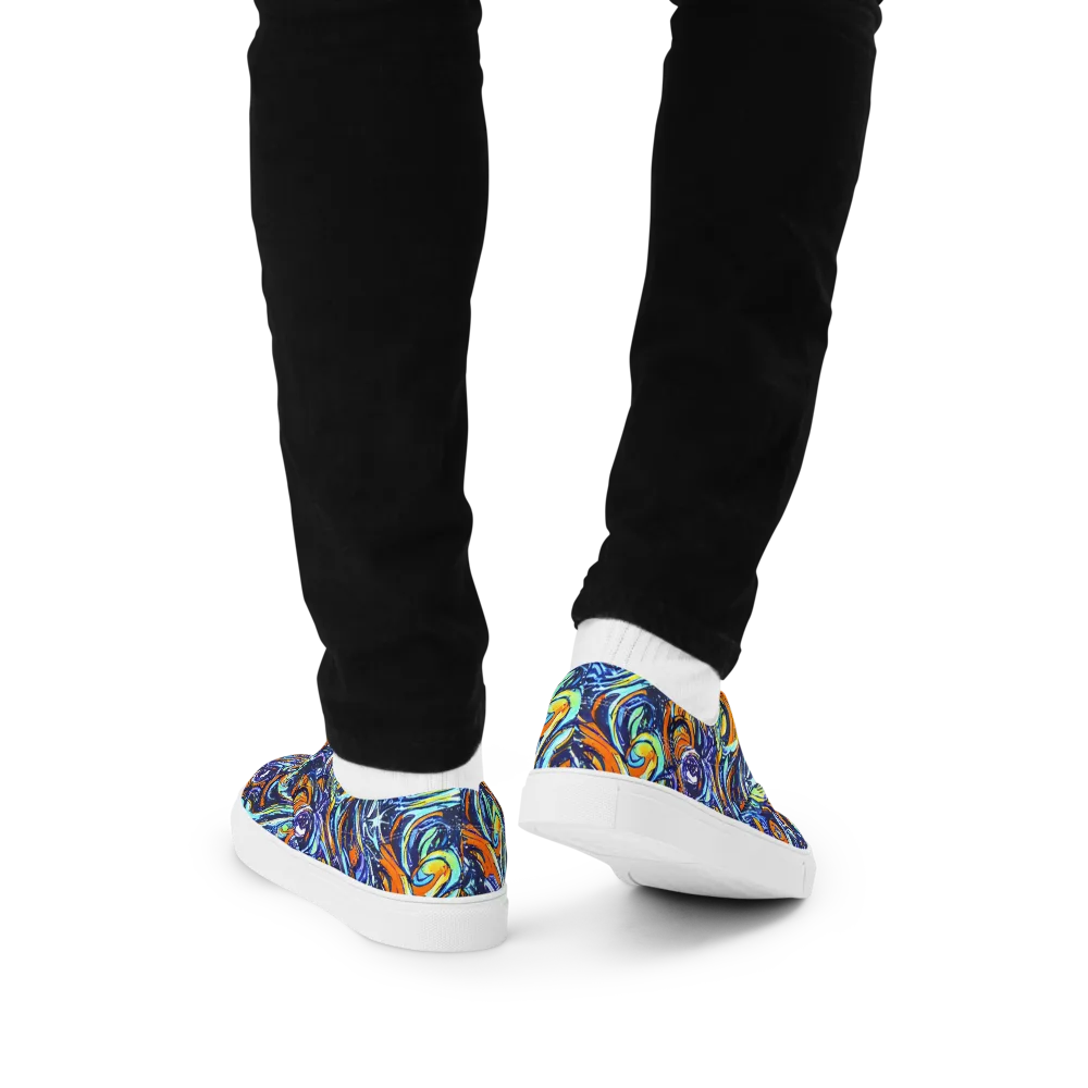 Sonic Marble on Men's Lace-Up Canvas Shoes — Back