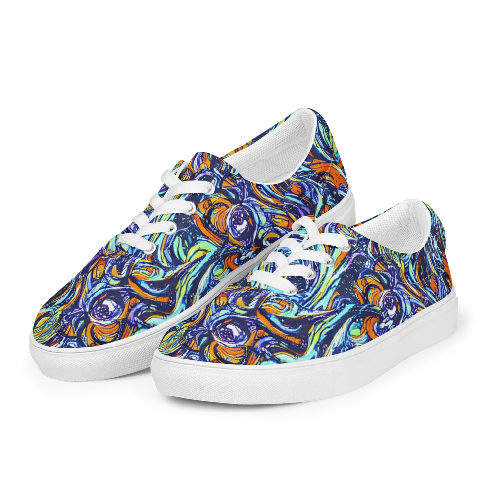 Sonic Marble on Men's Lace-Up Canvas Shoes — Left Front