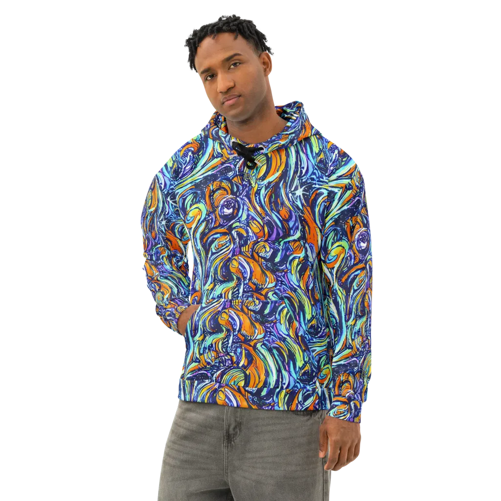 Sonic Marble on Cotton Hoodie — Left Front