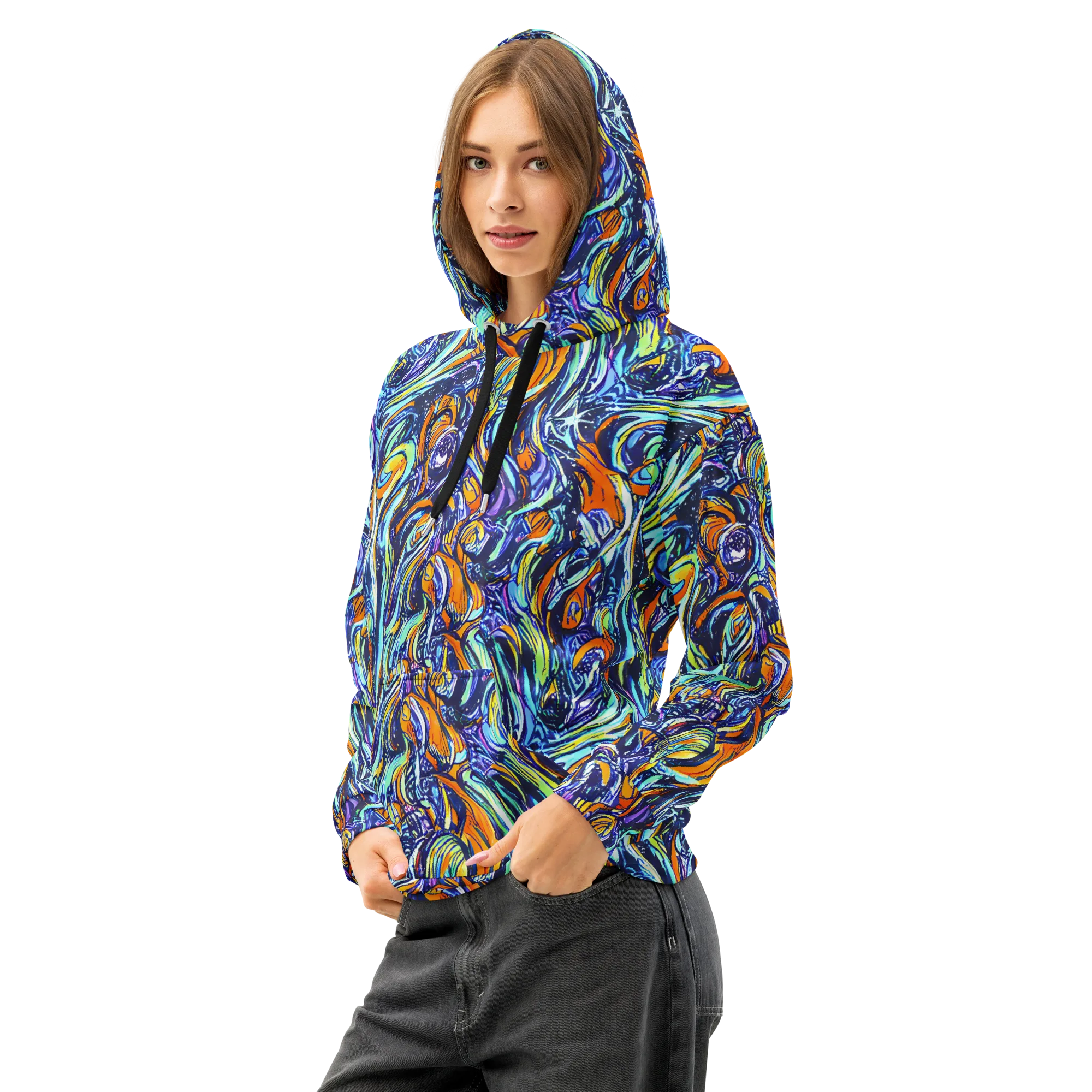 Sonic Marble on Cotton Hoodie — Left Front
