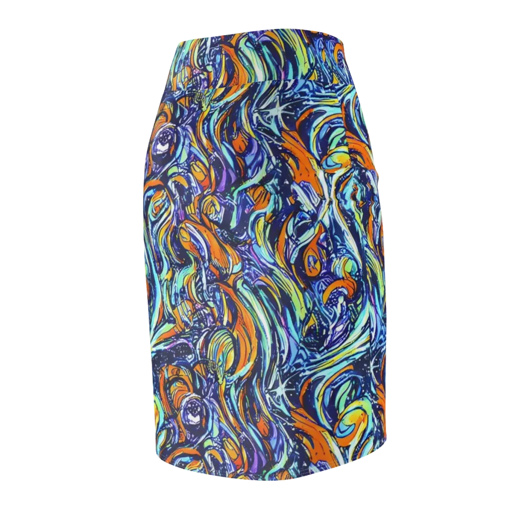 Sonic Marble on Pencil Skirt — Back Side