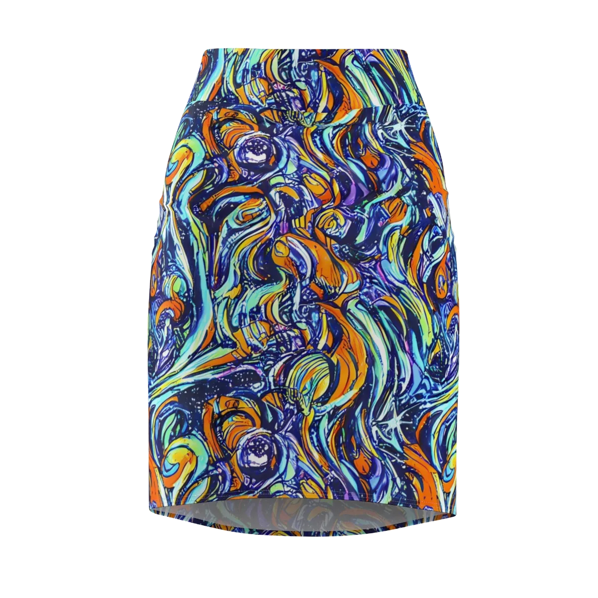 Sonic Marble on Pencil Skirt — Front
