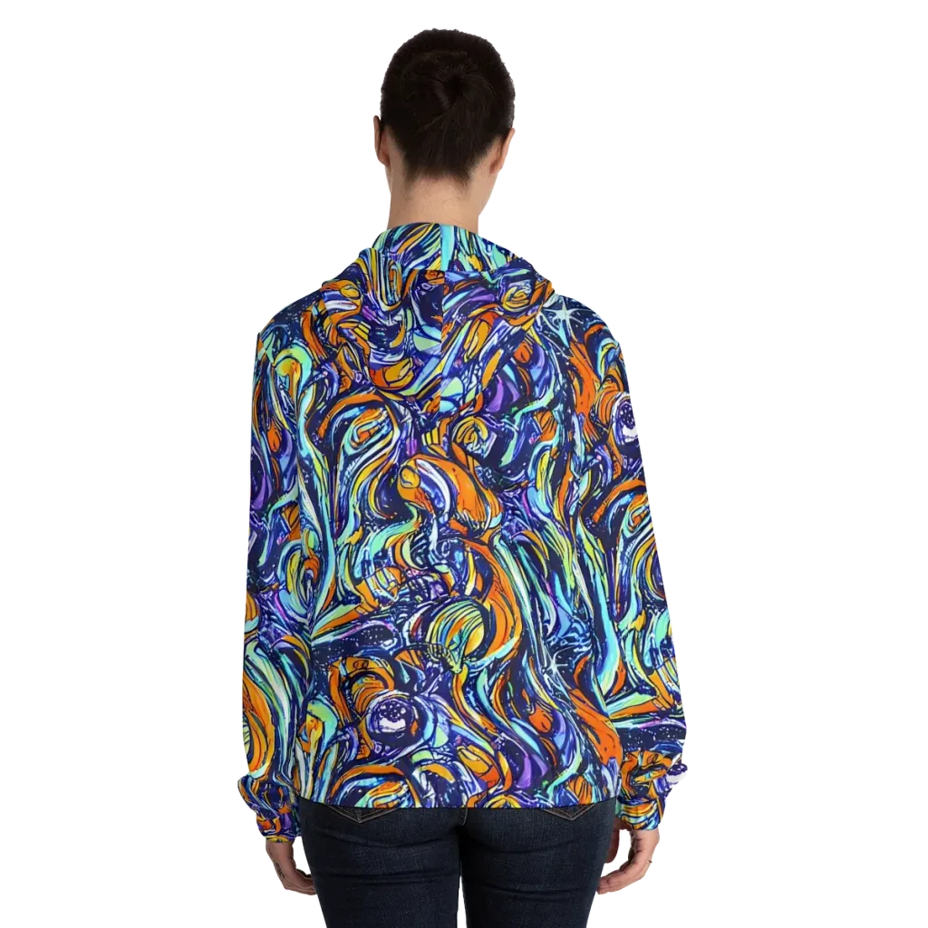 Sonic Marble on Women's Full-Zip Hoodie — Back On Person