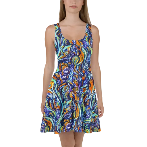 Sonic Marble on a Skater Dress