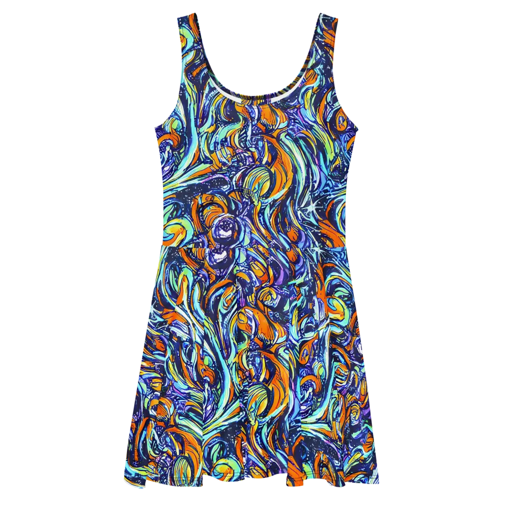 Sonic Marble on Skater Dress — Front