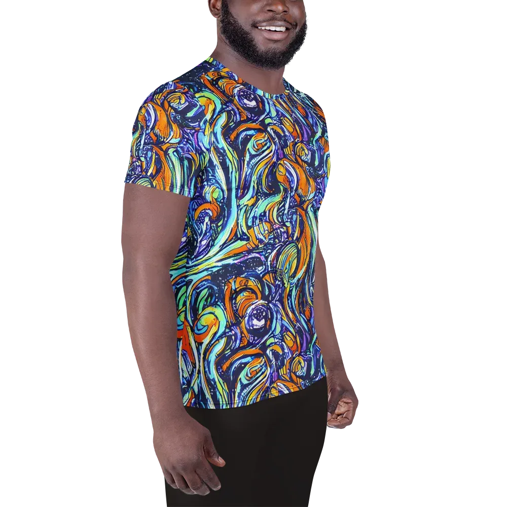 Sonic Marble on Men's Athletic T-Shirt — Right