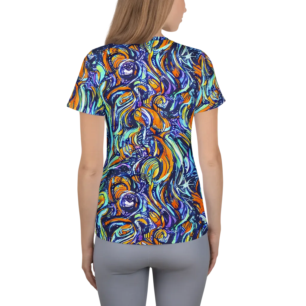 Sonic Marble on Women's Athletic T-Shirt — Back