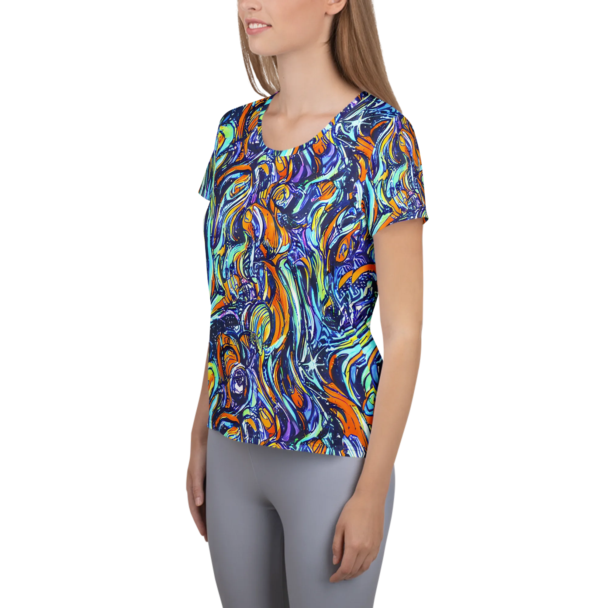 Sonic Marble on Women's Athletic T-Shirt — Left