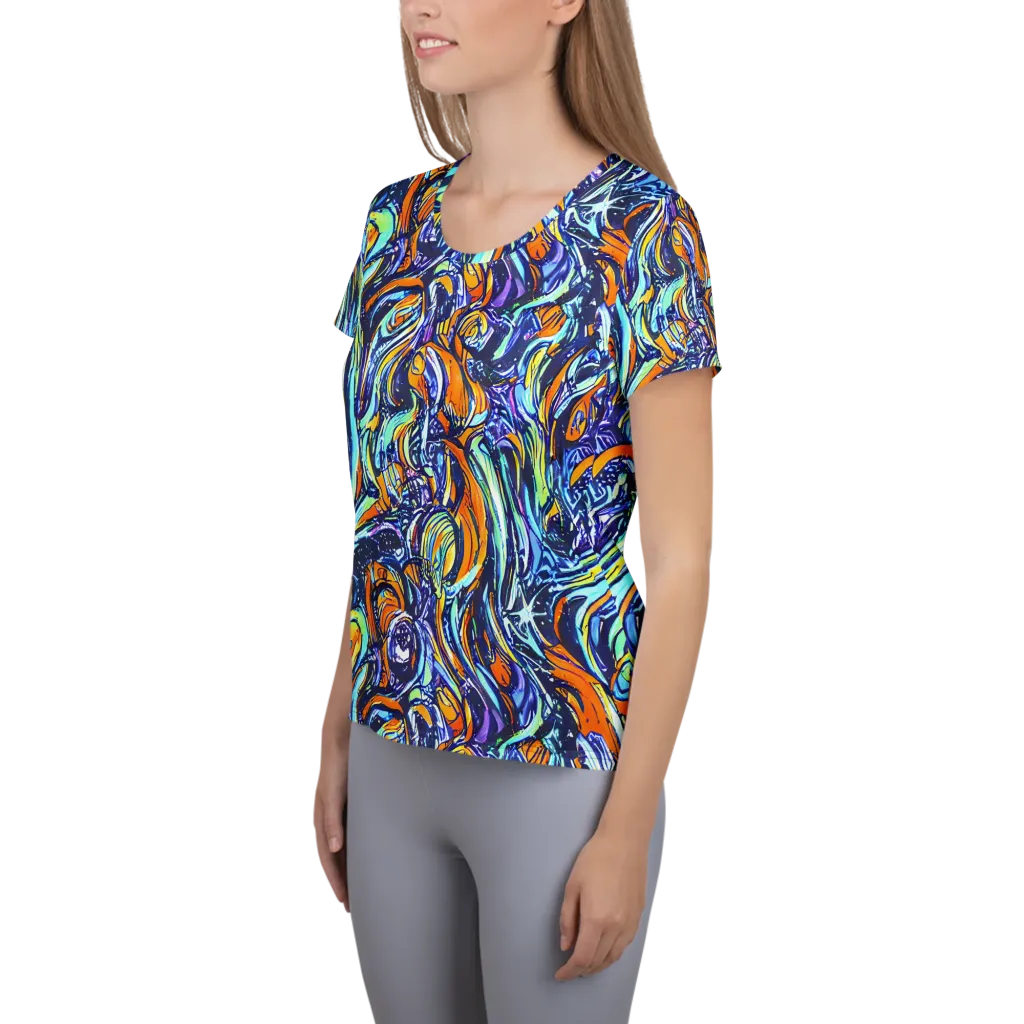 Sonic Marble on Women's Athletic T-Shirt — Left