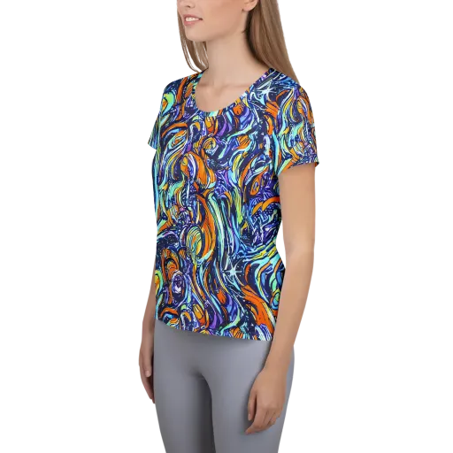Sonic Marble on a Women's Athletic T-Shirt