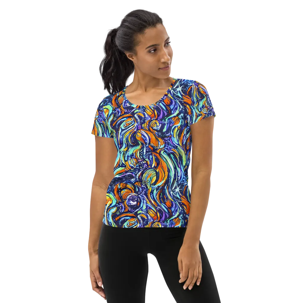 Sonic Marble on Women's Athletic T-Shirt — Front