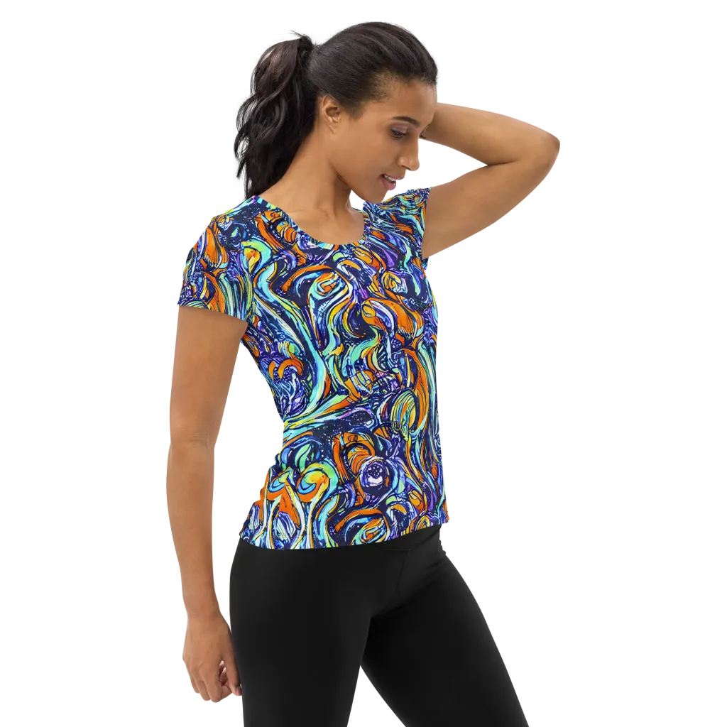 Sonic Marble on Women's Athletic T-Shirt — Right