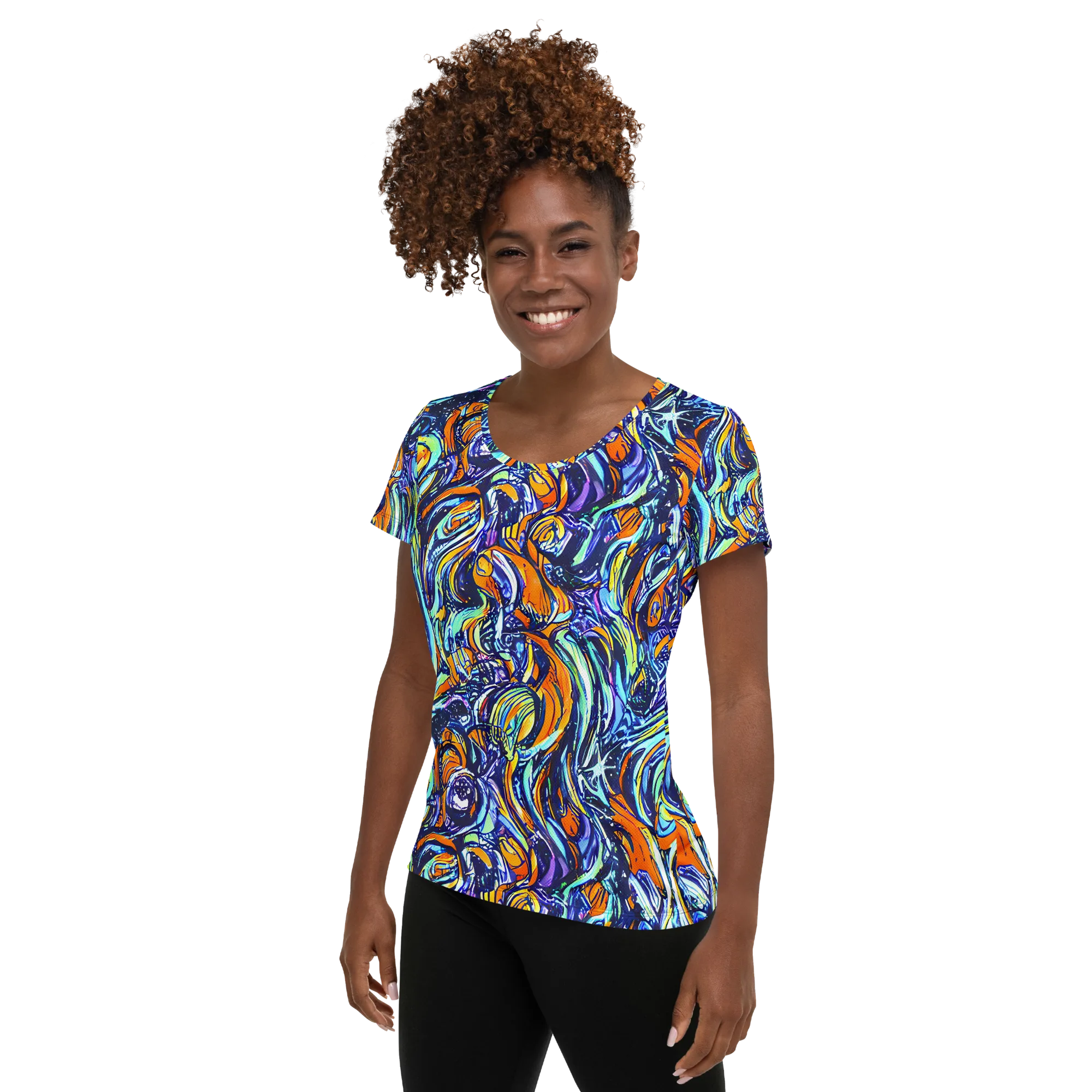Sonic Marble on Women's Athletic T-Shirt — Left