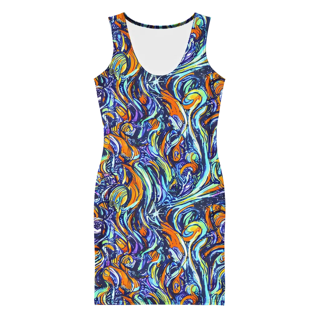 Sonic Marble on Bodycon Dress — Front
