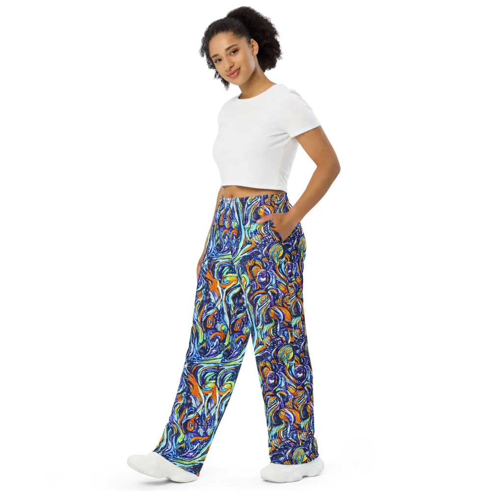 Sonic Marble on Wide-Leg Pants — Left Front