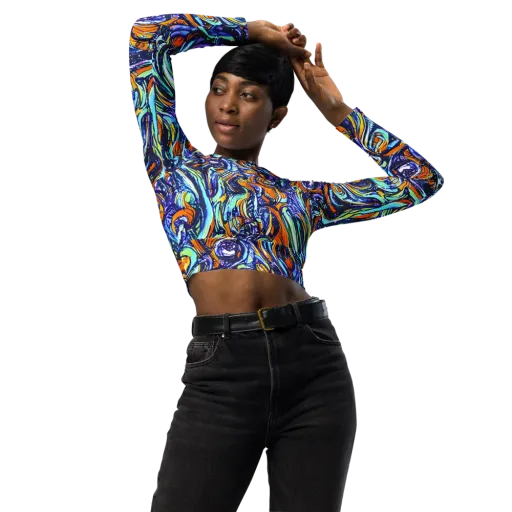 Sonic Marble on a Long Sleeve Crop Top