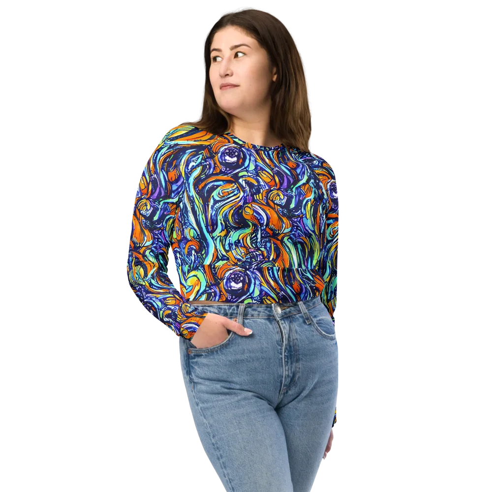Sonic Marble on Long Sleeve Crop Top — Front