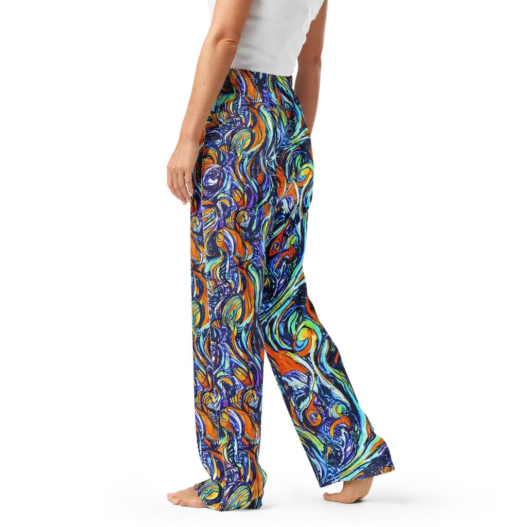 Sonic Marble on Women's Pajama Pants — Left