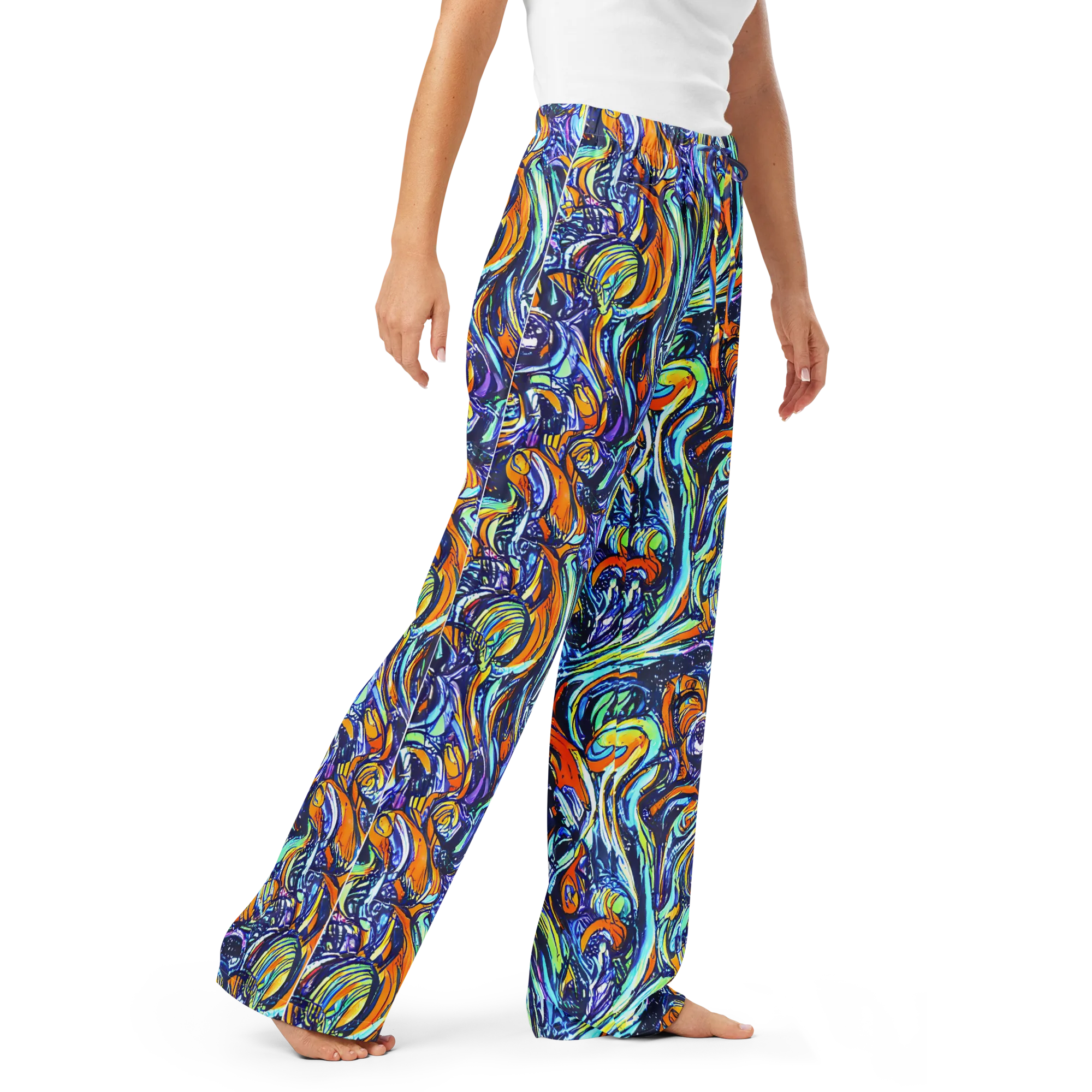 Sonic Marble on Women's Pajama Pants — Right Front