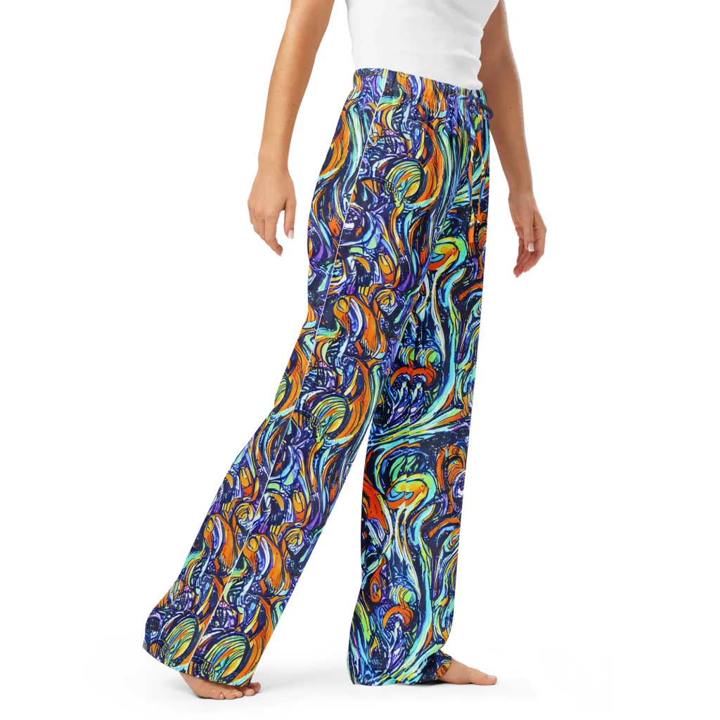Sonic Marble on Women's Pajama Pants — Right Front