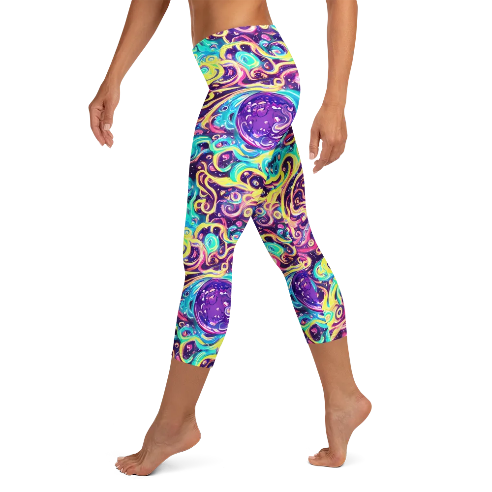 Candy Nebula on Capri Leggings — Left