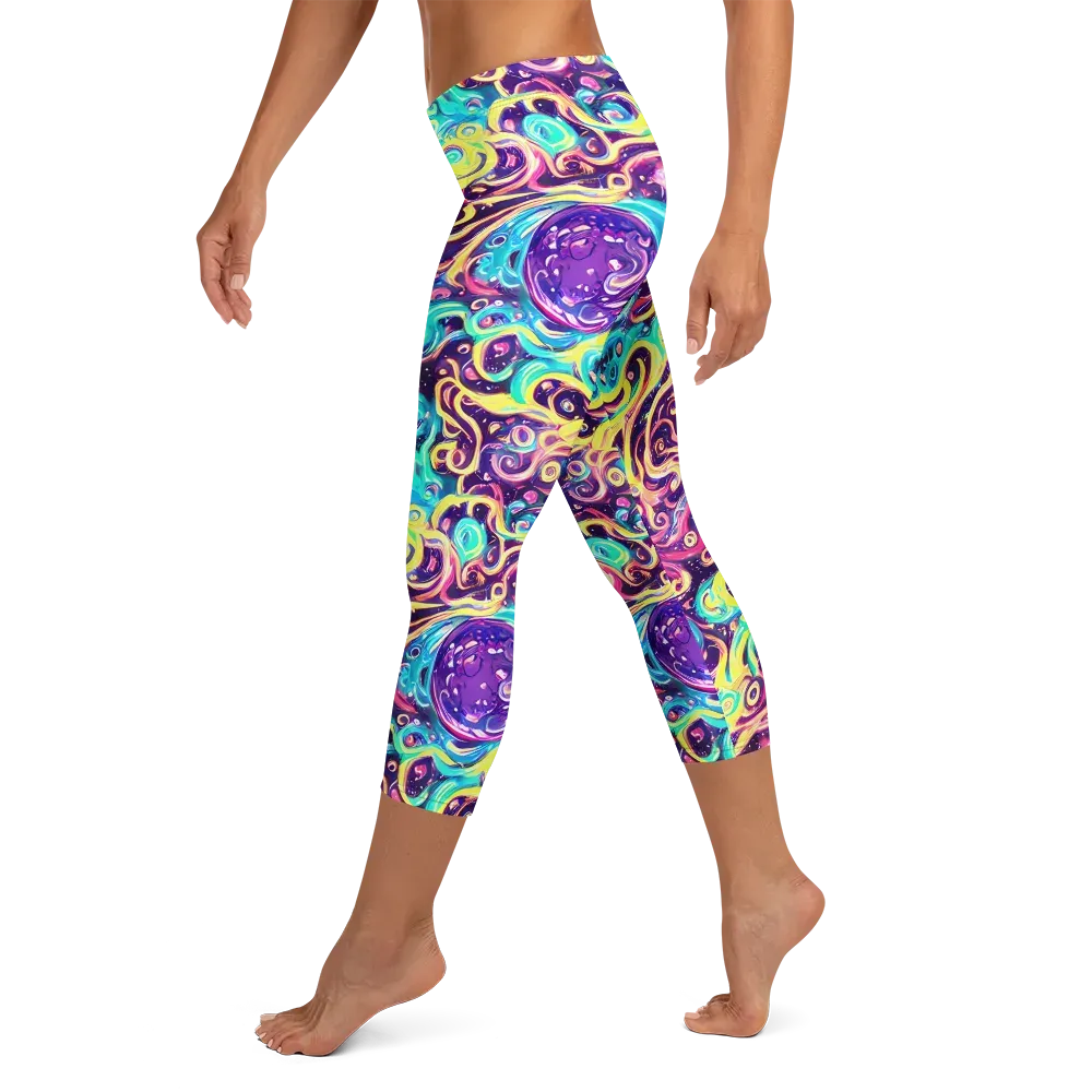 Candy Nebula on Capri Leggings — Left