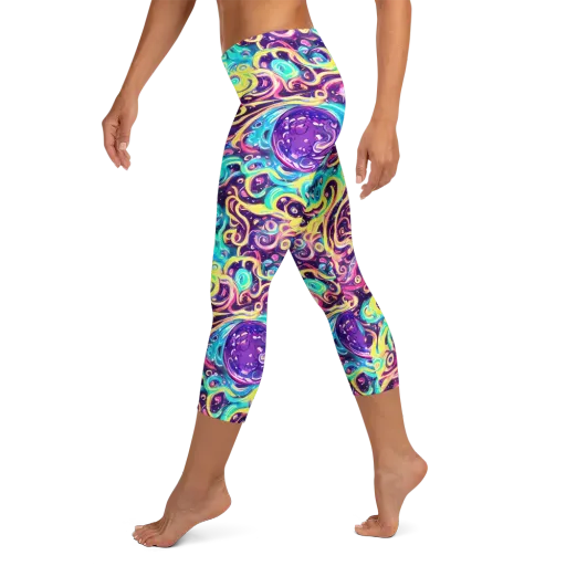 Candy Nebula on a Capri Leggings