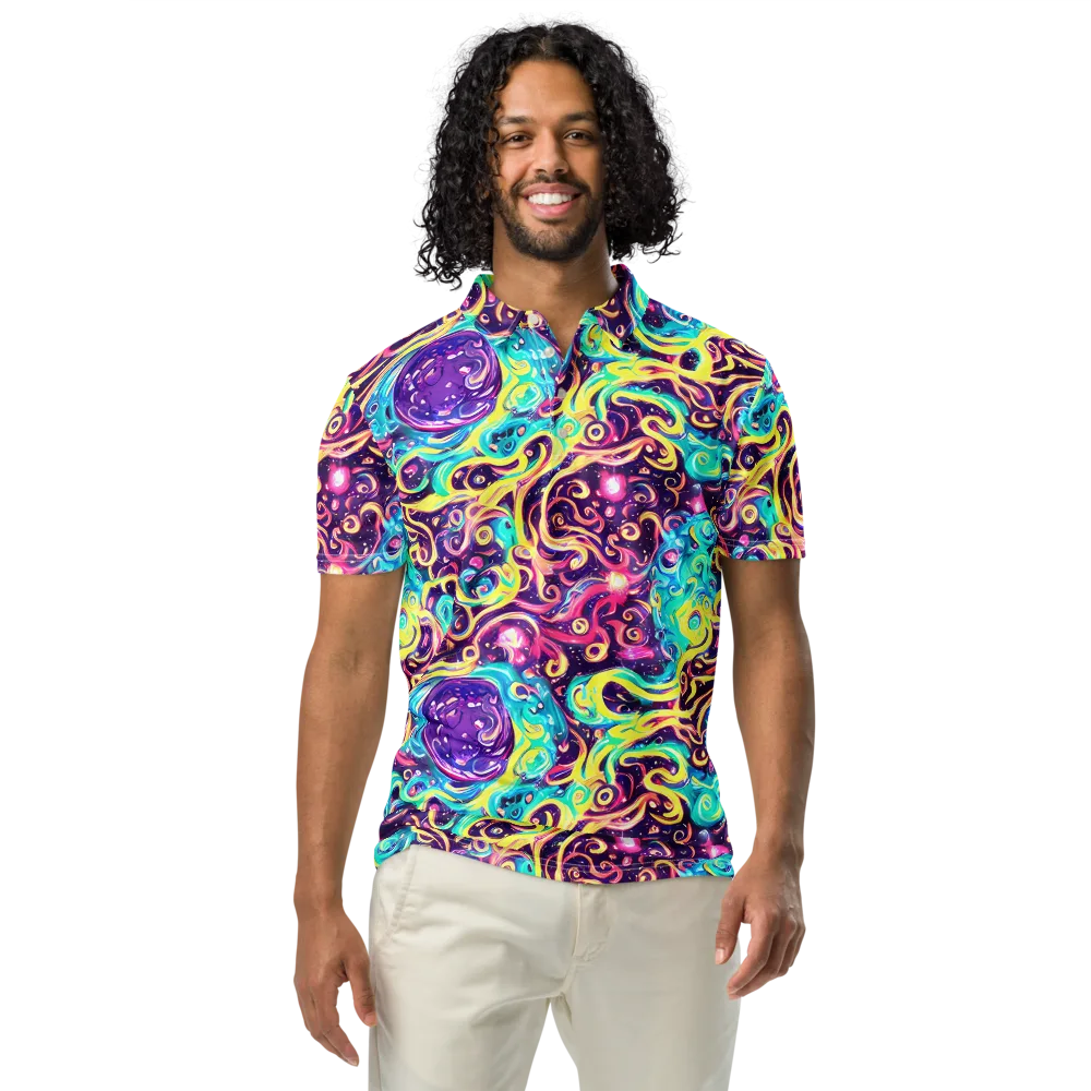 Candy Nebula on Men's Slim Fit Polo Shirt — Front
