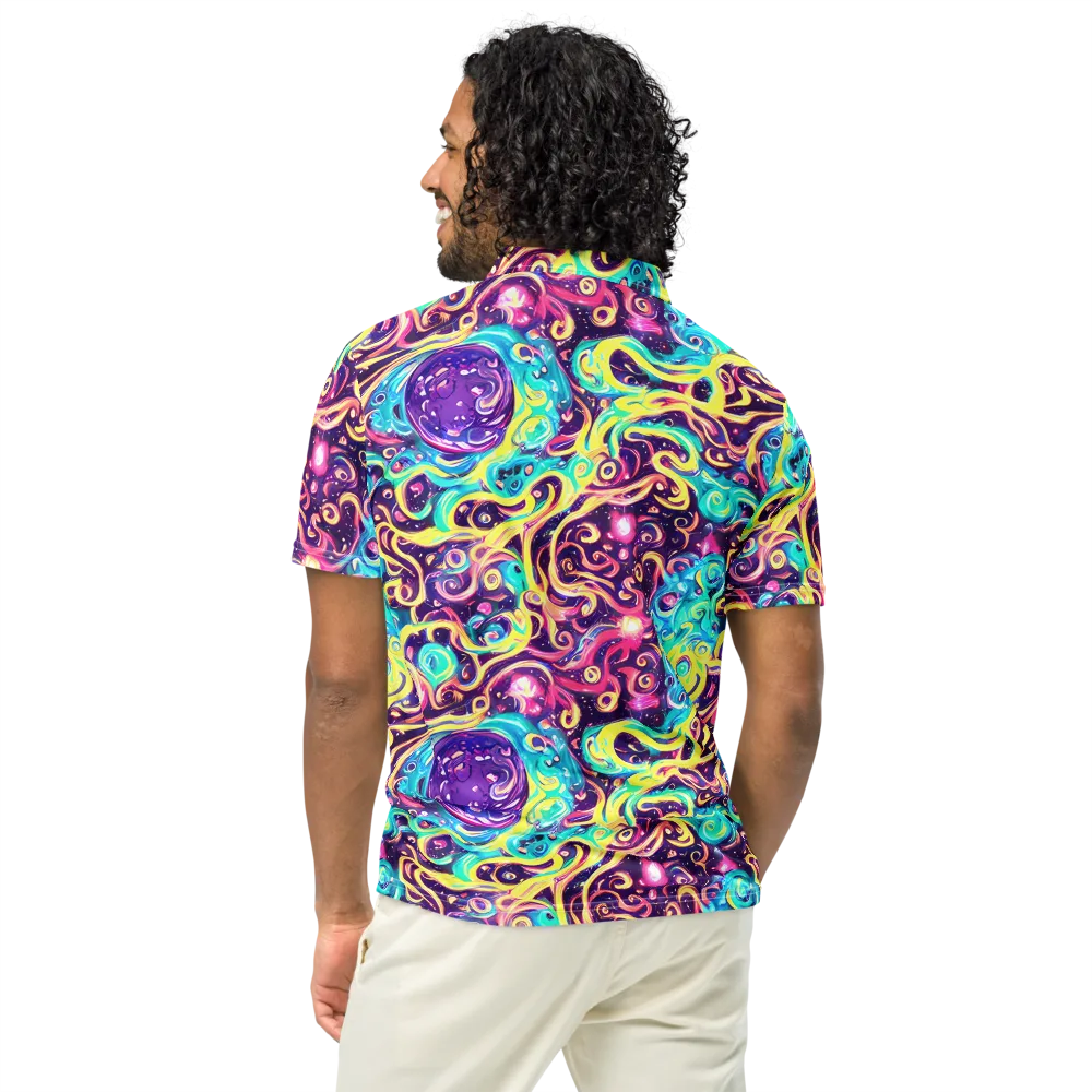 Candy Nebula on Men's Slim Fit Polo Shirt — Back