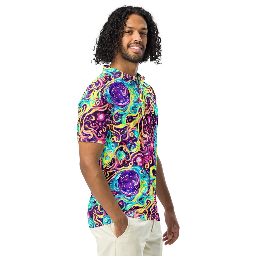 Candy Nebula on Men's Slim Fit Polo Shirt — Right Front