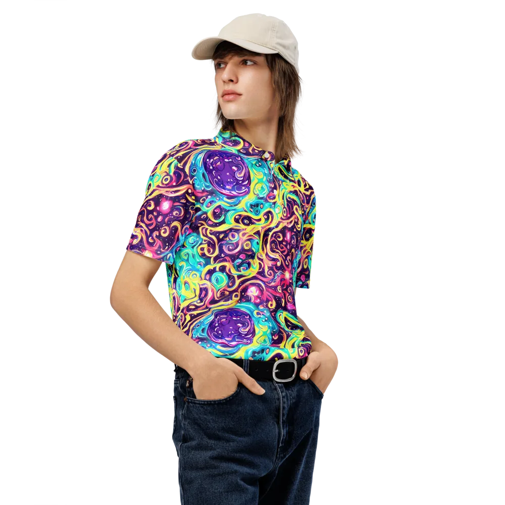 Candy Nebula on Men's Slim Fit Polo Shirt — Right Front
