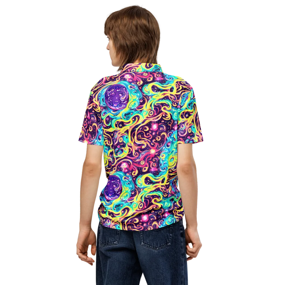 Candy Nebula on Men's Slim Fit Polo Shirt — Back