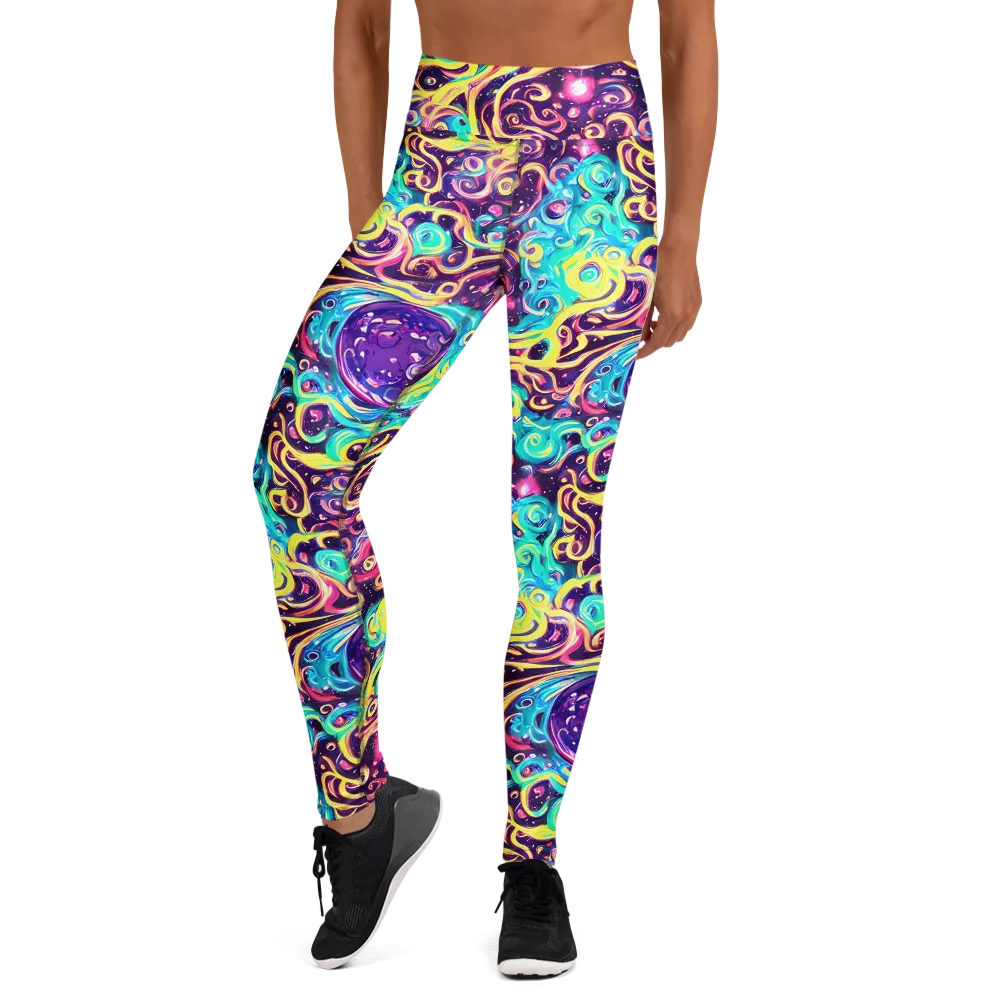 Candy Nebula on Yoga Leggings — Front
