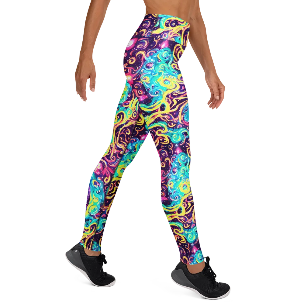 Candy Nebula on Yoga Leggings — Right