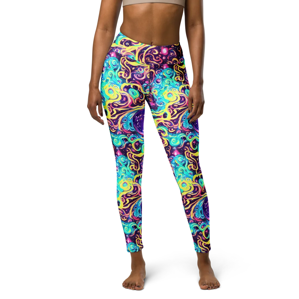 Candy Nebula on Yoga Leggings — Front