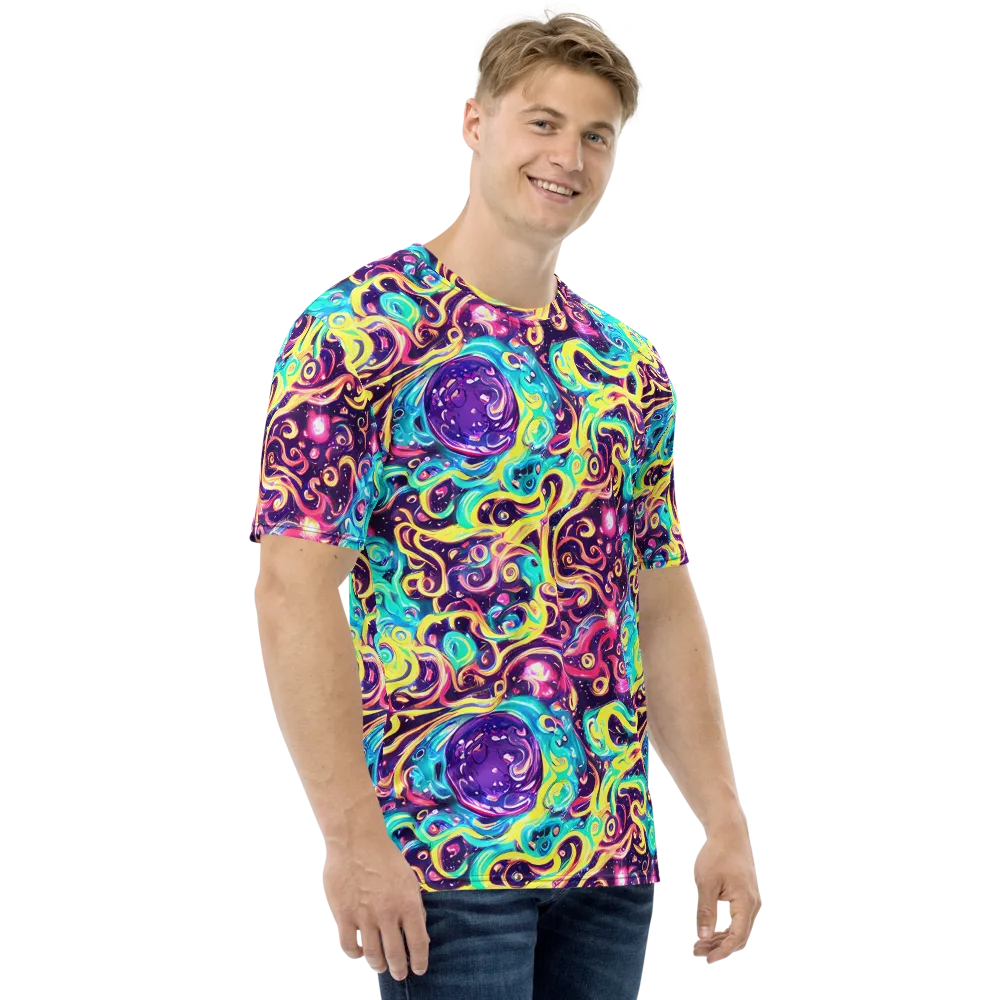 Candy Nebula on Men's Crew Neck T-Shirt — Right