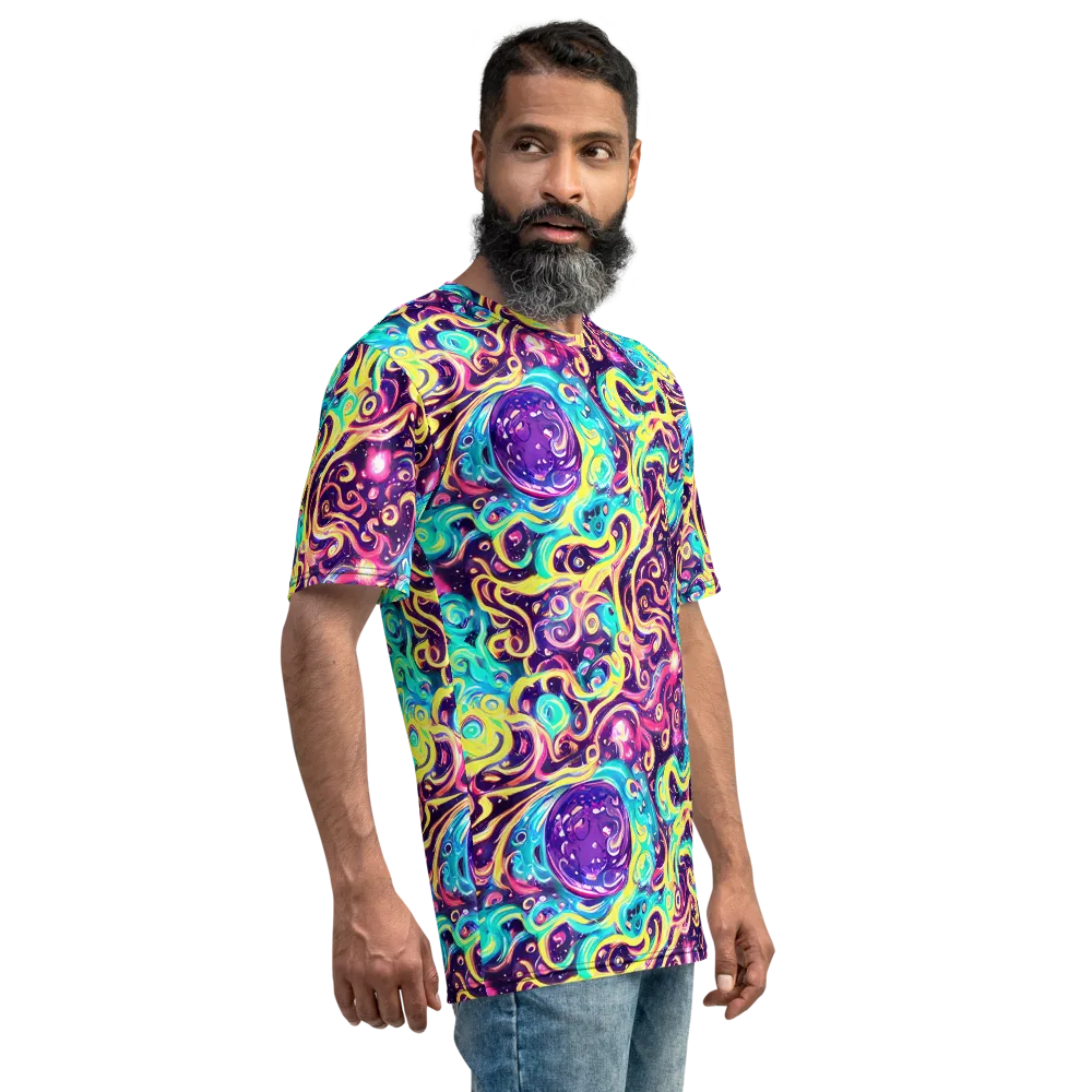 Candy Nebula on Men's Crew Neck T-Shirt — Right