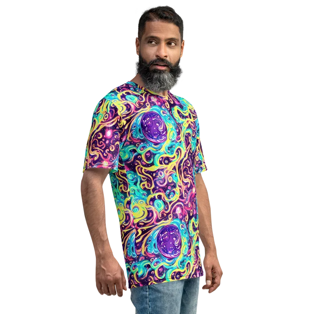Candy Nebula on Men's Crew Neck T-Shirt — Right