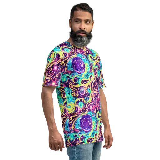 Candy Nebula on a Men's Crew Neck T-Shirt