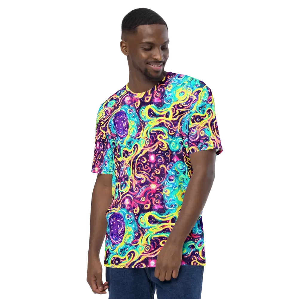 Candy Nebula on Men's Crew Neck T-Shirt — Left