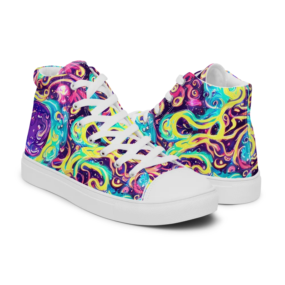Candy Nebula on Men's High Top Canvas Shoes — Right