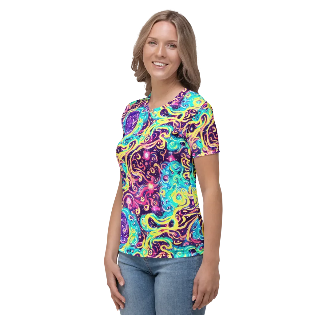 Candy Nebula on Women's Crew Neck T-Shirt — Left
