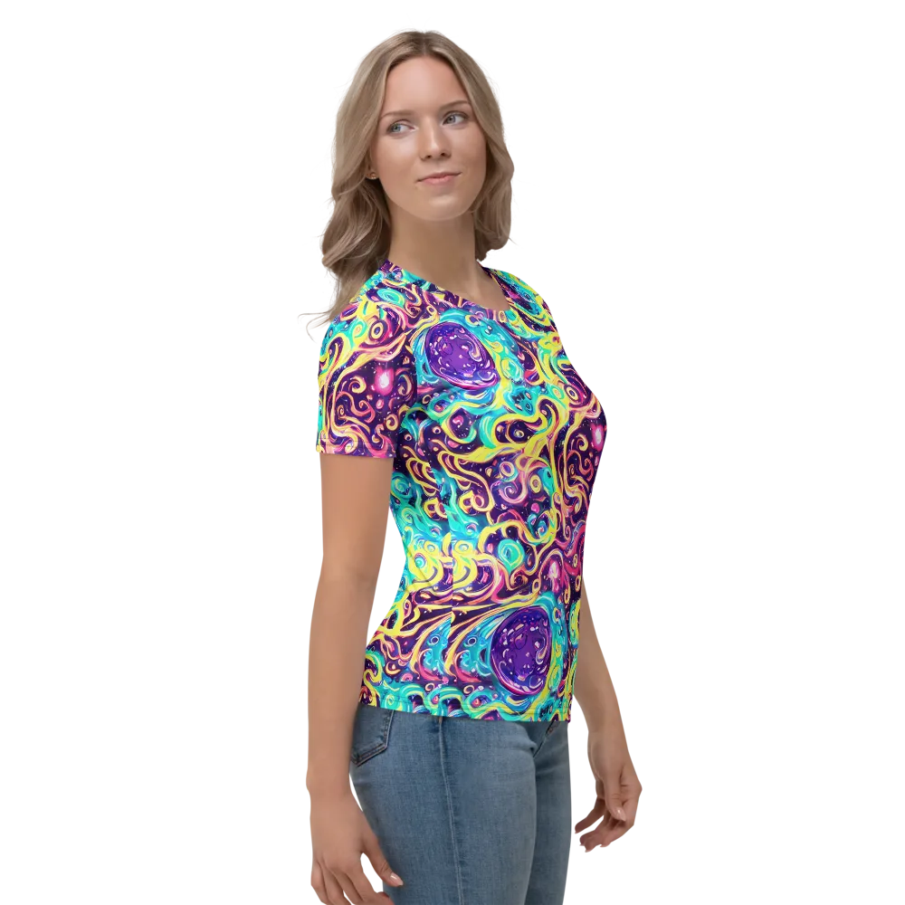 Candy Nebula on Women's Crew Neck T-Shirt — Right