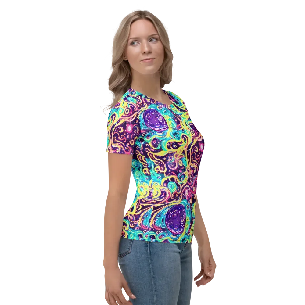 Candy Nebula on Women's Crew Neck T-Shirt — Right