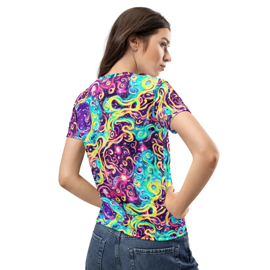 Candy Nebula on Women's Crew Neck T-Shirt — Back