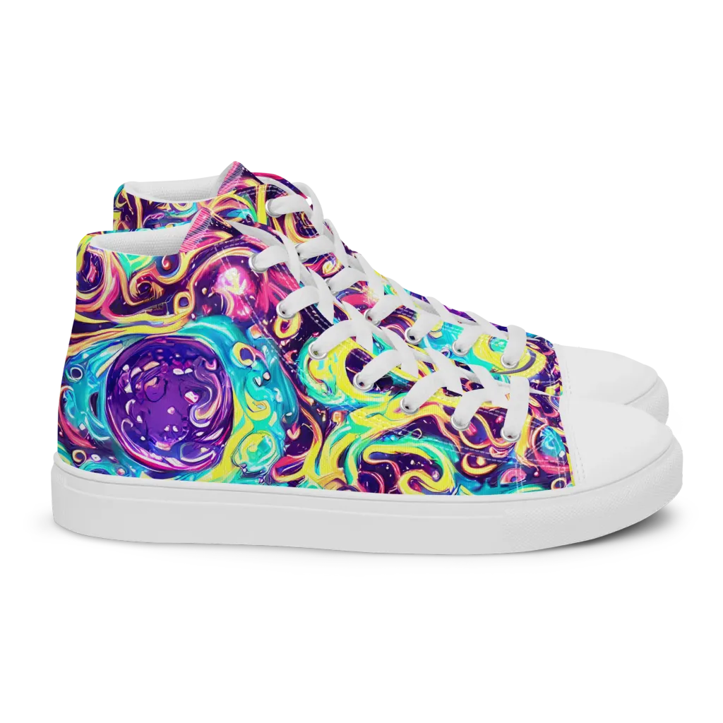 Candy Nebula on Women's High Top Canvas Shoes — Right