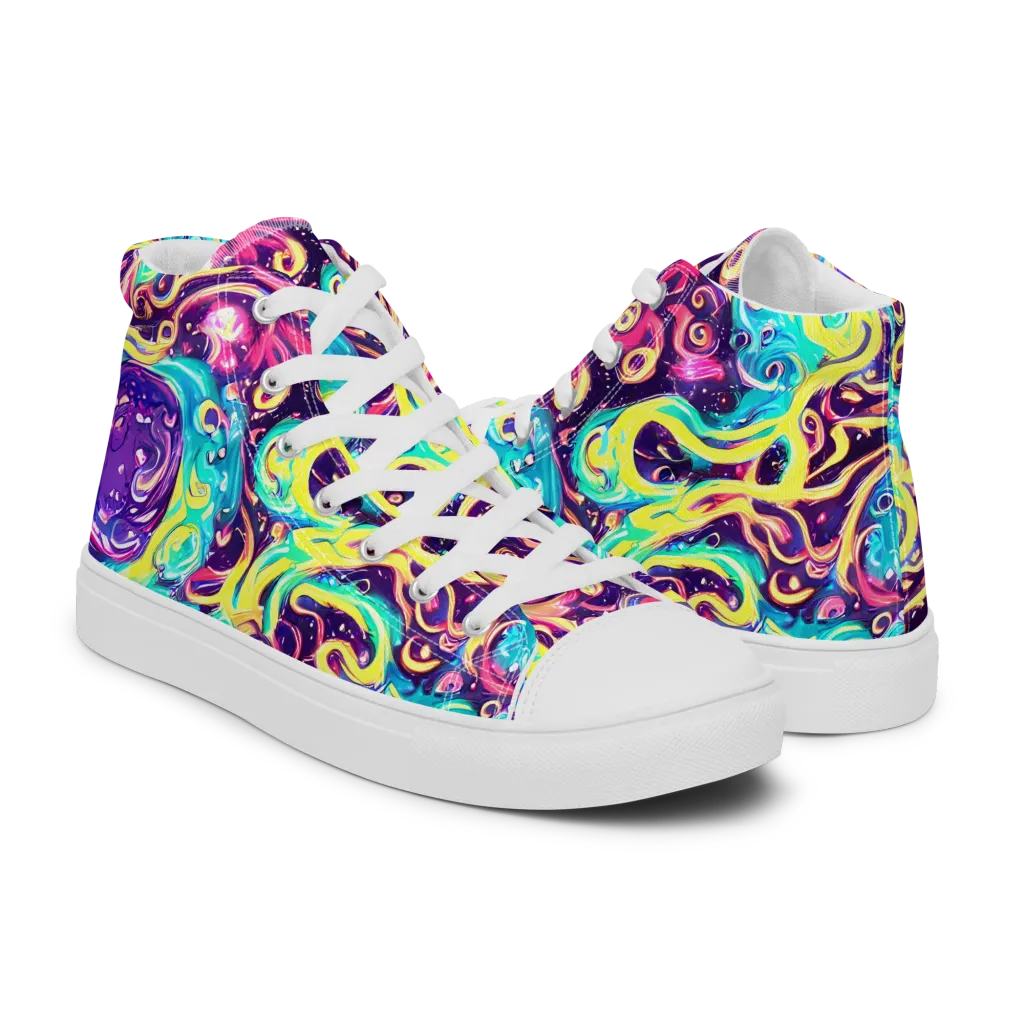 Candy Nebula on Women's High Top Canvas Shoes — Right