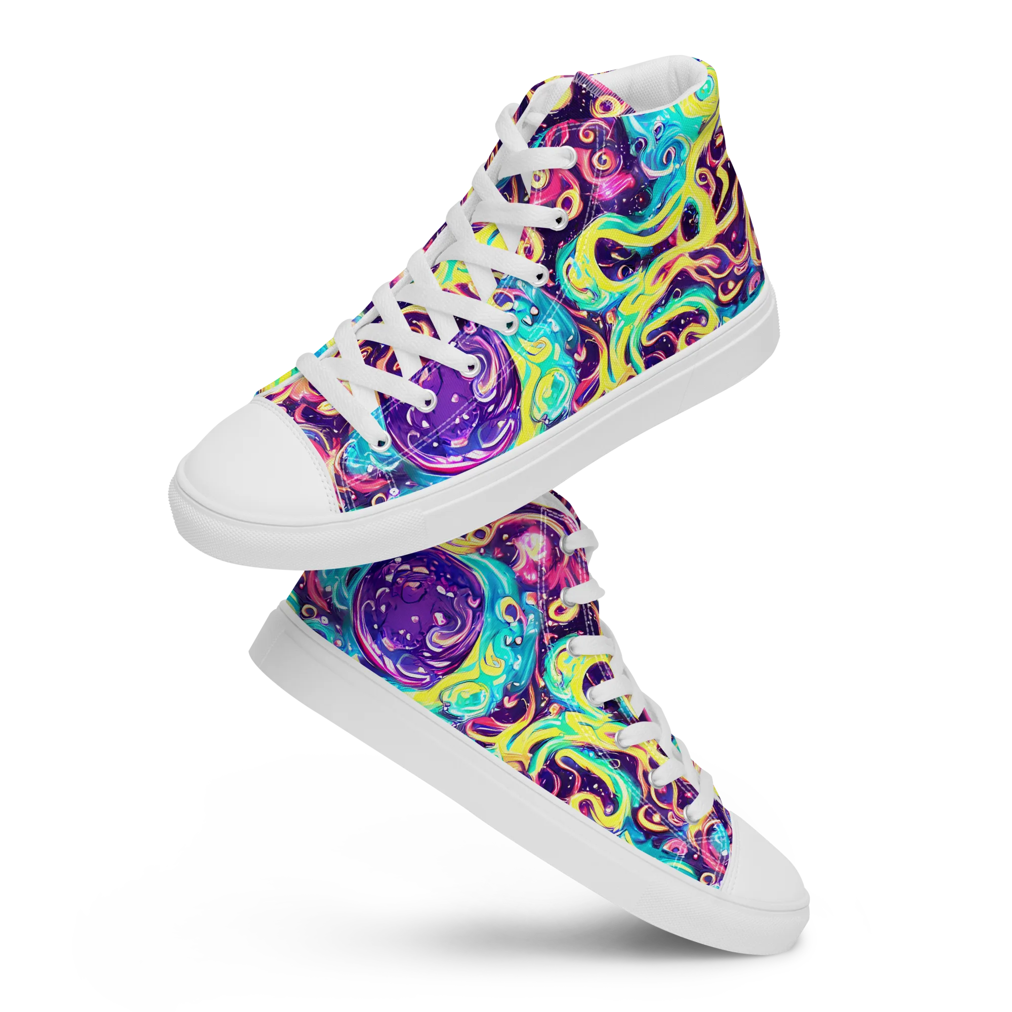 Candy Nebula on Women's High Top Canvas Shoes — Front