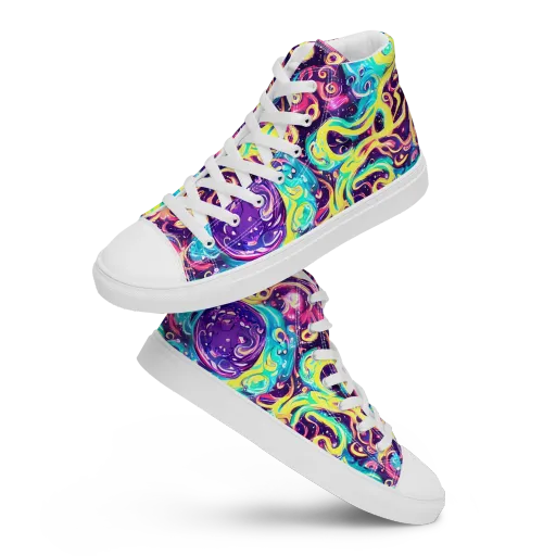 Candy Nebula on a Women's High Top Canvas Shoes