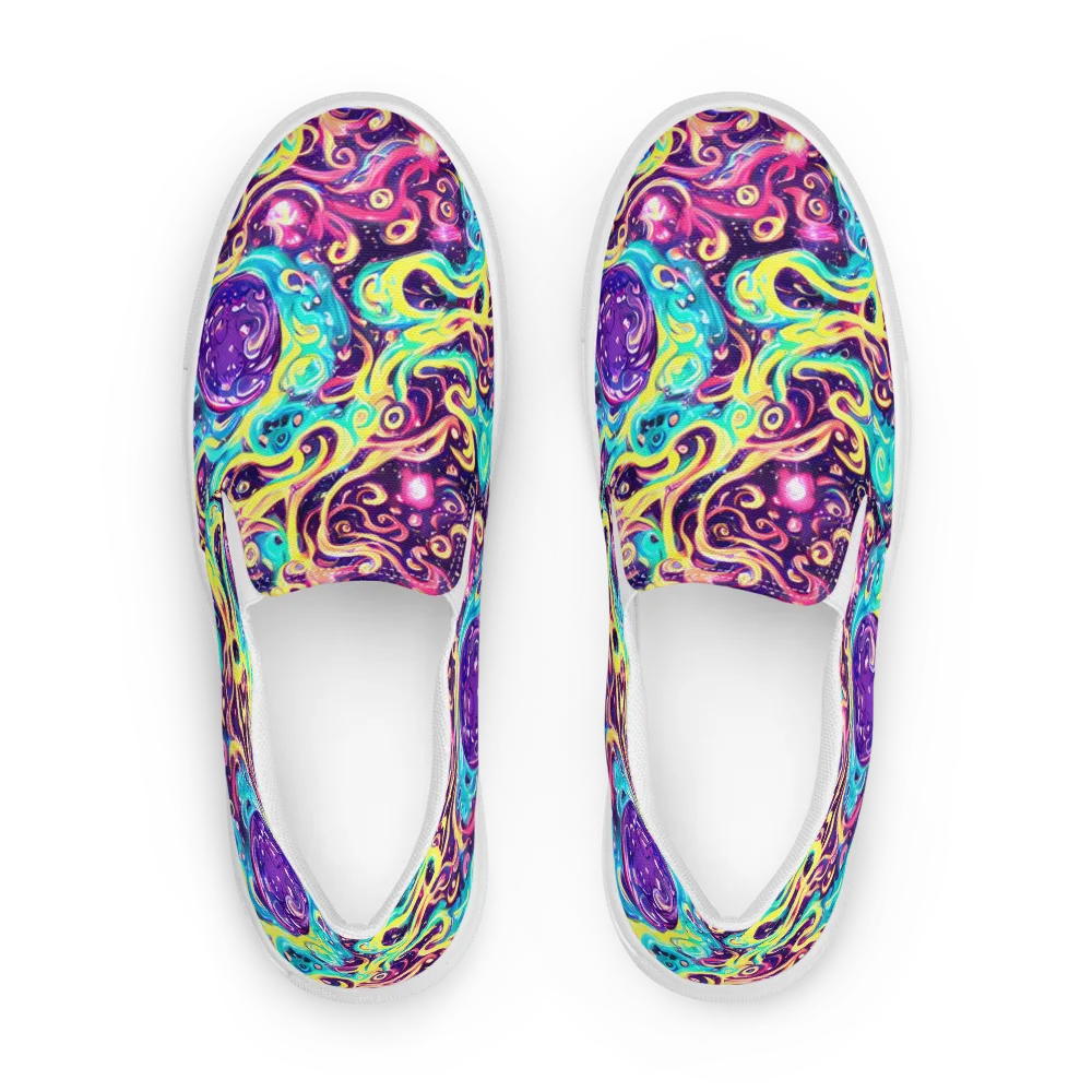 Candy Nebula on Men's Slip-On Canvas Shoes — Front
